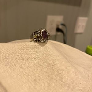 Estate style sterling silver and gem stone ring  from Ross Simons.